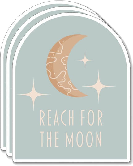 (3PCS) Reach for The Moon Stars Sticker for Phone Tablet Laptop Car Truck Window | 3" Sticker