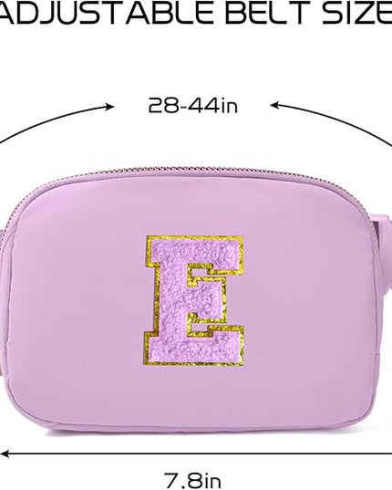 Gitus Gifts for 8 9 10 11 12 Year Old Girls Belt Bag Fanny Pack Crossbody Bags with Initial Letter Patch Cute Stuff Birthday Gifts for Teen Girls Women Personalized Trend Stuff (Lavender-E)