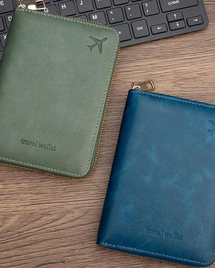 Passport Holder for Travel Women and Men RFID Passport Holder with Card Slots Holder Passport Case Passport cover Passport Wallet Travel Essentials and Accessories (Short Zipper, SZ-Olive)