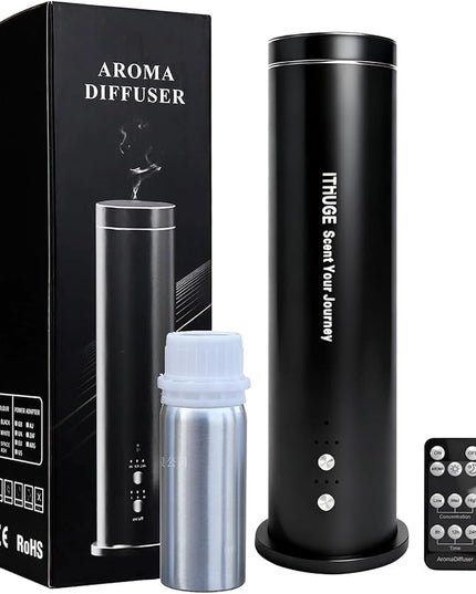 Waterless Diffuser, 1500 Sq Ft Coverage, Cold Air Tech, Quiet Smart Essential Oil Machine with App Bluetooth Control, Remote, Timer & Adjustable Mist, Whole House Scent for Home, Office, Hotel – Black