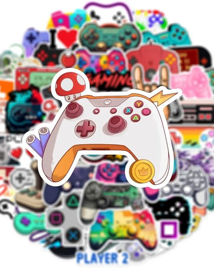 50 PCS Video Game Stickers Bulk Pack - Waterproof Vinyl Decals for Water Bottles, Laptops, Tech Devices & Skateboards | Aesthetic Gaming Sticker for Teens, Adults | Cool Gamer Gift Party Supplies