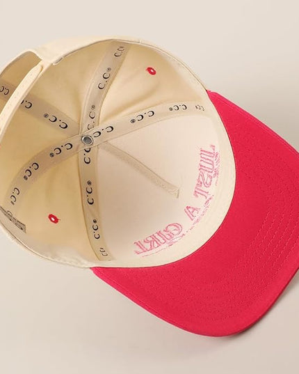 MIRMARU Two-Tone Vintage Canvas Trucker Hats for Men & Women, Adjustable Size Baseball Caps with Trendy Embroidered Design