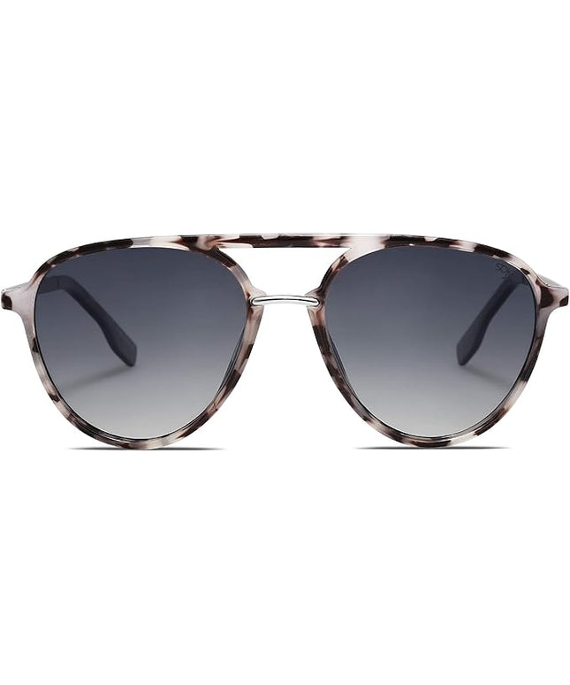 SOJOS Retro Aviator Polarized Sunglasses for Women Men Double Bridge Ladies Shades