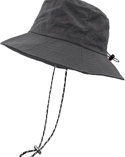 woogwin Waterproof Bucket Rain Hat with Chin Strap Quick Dry Packable Boonie Sun Hat Safari Hat UV Protection