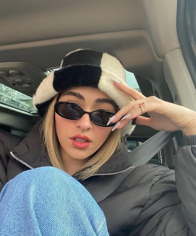 90s Sunglasses for Women Men Retro Small Oval Sunglasses