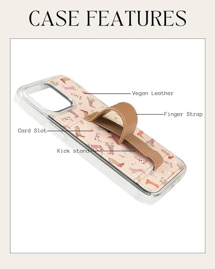 Walli Cases for iPhone 17 Pro Max Case Aesthetic Wallet Phone Case Card Holder, Securely Holds up to 2 Cards - Cute, Trendy Phone Cover for Women, fits iPhone 17 Pro Max, with Kickstand & Finger Strap
