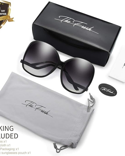 The Fresh Women's Oversized Square Jackie O Cat Eye Hybrid Butterfly Fashion Sunglasses - Exquisite Packaging