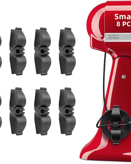 Cord Organizer for Appliances, Small 8 Pack Upgraded Kitchen Appliance Cord Organizer Stick On Appliance Wire Organizer Wrapper for Kitchen Appliances Mixers, Coffee Maker, Pressure Cooker