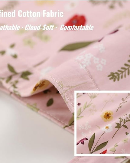 Floral Cotton Canvas Tote Bag for Women: 14x15 Inches Reusable Grocery Bag for Work, School, Travel, Gym