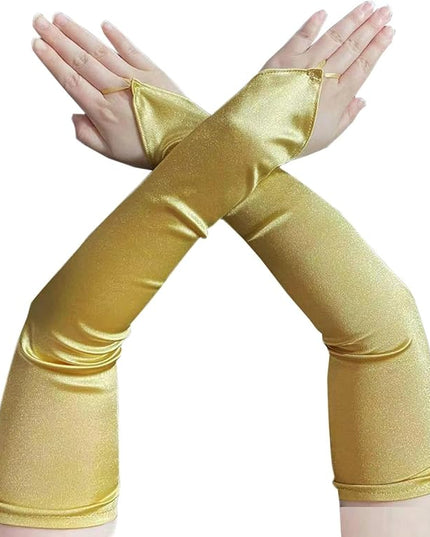 Fingerless Long Glove 1920s Satin Stretchy Elbow Length Opera Party Gloves