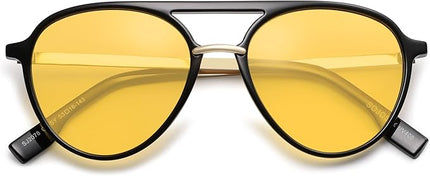 SOJOS Retro Aviator Polarized Sunglasses for Women Men Double Bridge Ladies Shades