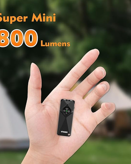 VTIGER K1 Keychain Flashlights, 800 Lumens Portable Flat Little Light,USB Rechargeable Mini Pocket EDC Flashlight with Clip,Compact LED Keyring Lights with Magnet for Everyday Carry,Camping,Emergency