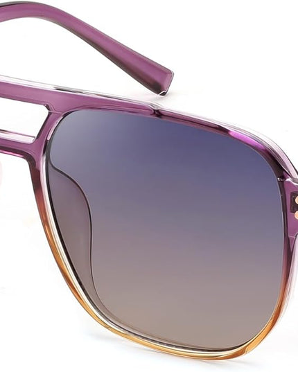 FEISEDY Retro Square Aviator Sunglasses Women Men 70s Vintage Trendy Plastic Frame Sun Glasses B2835