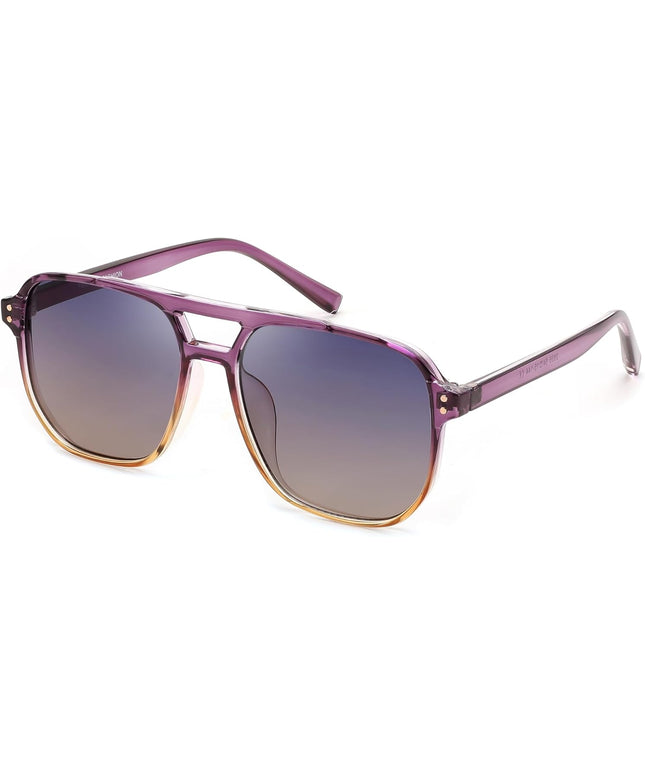FEISEDY Retro Square Aviator Sunglasses Women Men 70s Vintage Trendy Plastic Frame Sun Glasses B2835
