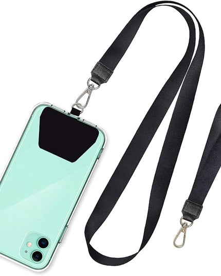 SHANSHUI Phone Lanyard, Neck Strap and Wrist Tether Key Chain Holder Universal for Phone Case Anchor Fit All Smartphones - Black