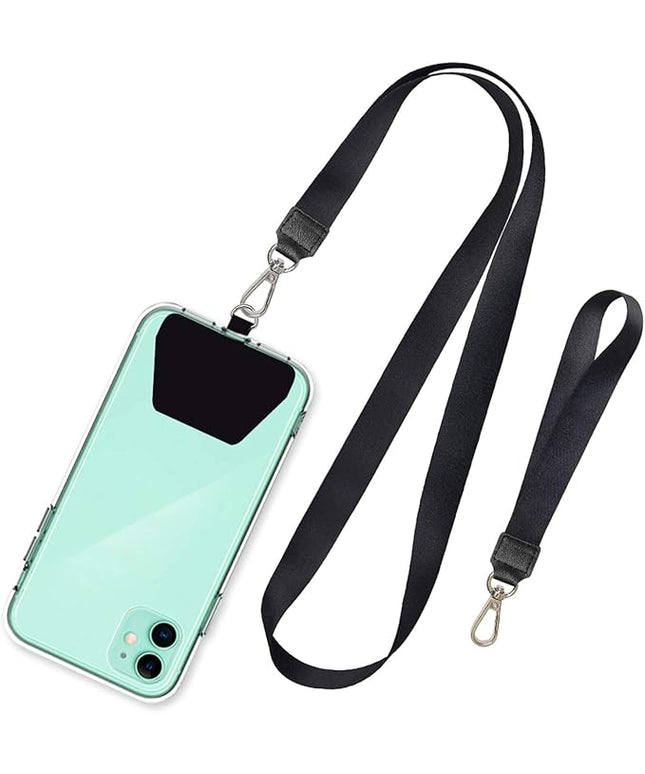 SHANSHUI Phone Lanyard, Neck Strap and Wrist Tether Key Chain Holder Universal for Phone Case Anchor Fit All Smartphones - Black