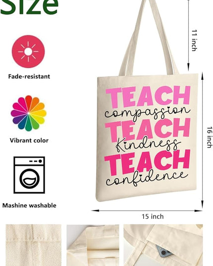 AUSVKAI Canvas Tote Bag Aesthetic for Women, Cute Cloth Cotton Bags for College Shopping Beach Grocery and Trendy Gifts