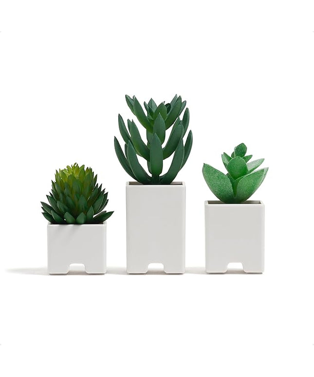 U Brands Adhesive Faux Succulent Cord Organizers, Set of 3, Kitchen Gadgets Cable Management, Office Desk Accessories, Office Supplies, Assorted Colors