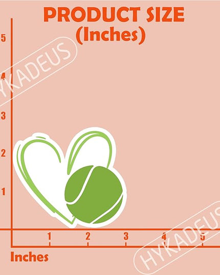 (3Pcs) Tennis Stickers Waterproof Vinyl Tennis Heart Decals for Water Bottle, Tumbler, Laptop, Phone Case, Poster Board, Scrapbooking, Team Players, Coach, 3" x 2.8"