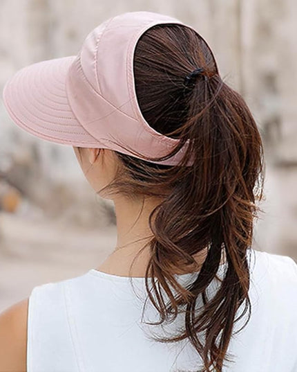 HINDAWI Sun Hats for Women Wide Brim UV Protection Sun Hat Summer Beach Packable Visor