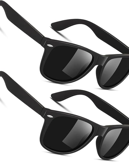 Sunier Polarized Sunglasses for Men and Women, Retro Square Matte Finish UV400 Protection Shades for Driving, Fishing