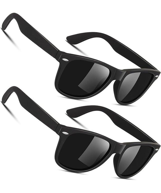 Sunier Polarized Sunglasses for Men and Women, Retro Square Matte Finish UV400 Protection Shades for Driving, Fishing
