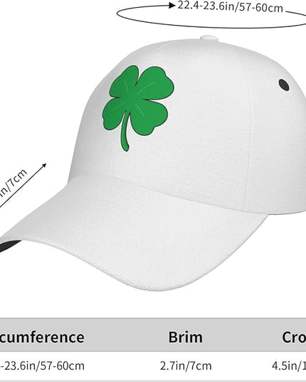 St. Patrick's Day Baseball Cap, Irish Green Clover Trucker Hat for Men Women, Fashion Adjustable Sun Visor Dad Hat