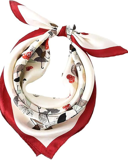 ANDANTINO 100% Mulberry Silk Scarf -21” Lightweight Square Neckerchief – Breathable Digital Printed Scarves with Gift Packed