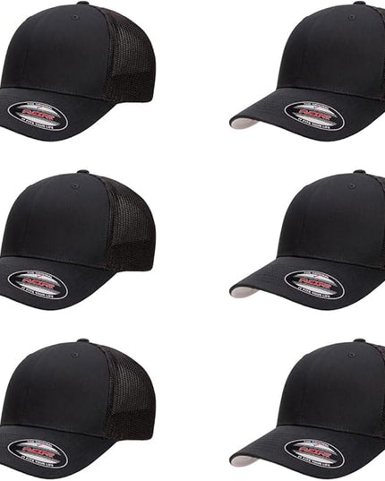 Flexfit 6511 Fitted Mid-Profile Stretchable Mesh Panels Trucker Cap | Bulk Pack Available