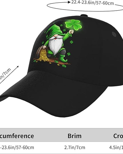 St. Patrick's Day Lucky Shamrock Hat Adjustable Irish Green Clover Baseball Cap Trucker Hat for Men Women