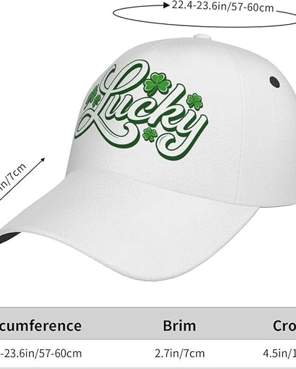St. Patrick's Day Lucky Shamrock Hat Adjustable Irish Green Clover Baseball Cap Trucker Hat for Men Women