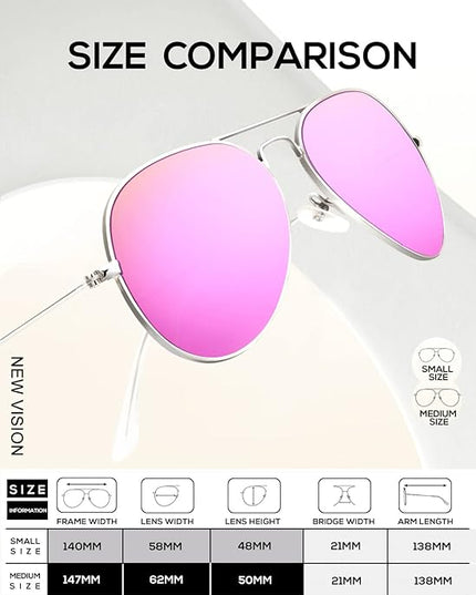KALIYADI Classic Aviator Sunglasses for Men Women Driving Sun glasses Polarized Lens UV Blocking
