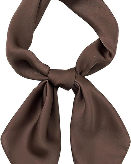 CHUNG Women's Square Satin Scarf 27.5" Bandanas Solid 50s Retro Neck Scarves Emulation Silk Handbag Hair Ribbons Necktie