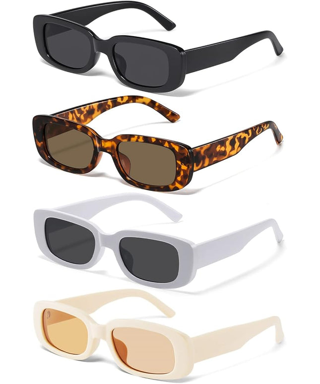 JASPIN Rectangle Sunglasses for Women Men Trendy Y2k Retro 90s Sun Glasses UV Protection Cool Square Frame