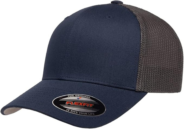 Flexfit 6511 Fitted Mid-Profile Stretchable Mesh Panels Trucker Cap | Bulk Pack Available
