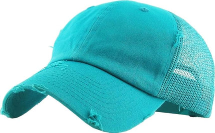 KBETHOS Vintage Washed Distressed Cotton Dad Hat Baseball Cap Adjustable Polo Trucker Unisex Style Headwear