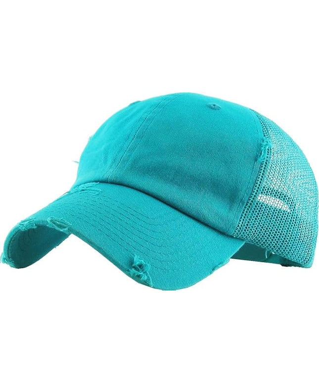 KBETHOS Vintage Washed Distressed Cotton Dad Hat Baseball Cap Adjustable Polo Trucker Unisex Style Headwear