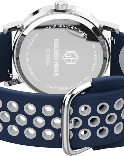 GOLDEN HOUR Waterproof Nurse Watch for Medical Professionals, Students Women Men - Military Time Luminouse Easy Read Dial, 24 Hour with Second Hand, Colorful Silicone Band