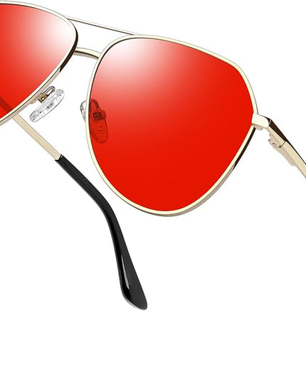 Joopin Polarized Metal Aviation Sunglasses Men, Classic Military Sun Glasses Women, Rectangle Shades UV400 Protection Costume