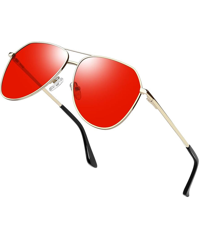 Joopin Polarized Metal Aviation Sunglasses Men, Classic Military Sun Glasses Women, Rectangle Shades UV400 Protection Costume