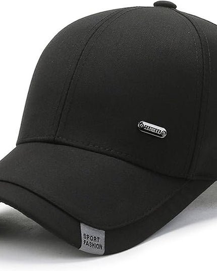 Mens Women Cotton Baseball Cap Adjustable Dad Hat Plain Black Trucker Hat Golf Low Profile Hat