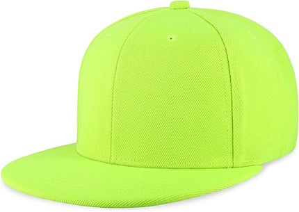 CHOK.LIDS Flat Bill Visor Classic Snapback Hat Blank Adjustable Brim High Top End Trendy Color Style Plain Tone Baseball Cap