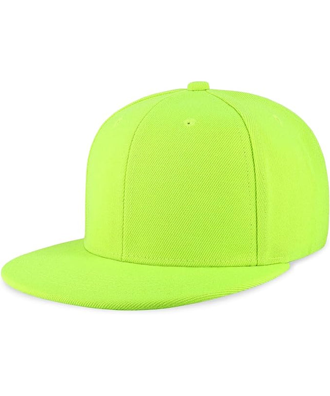 CHOK.LIDS Flat Bill Visor Classic Snapback Hat Blank Adjustable Brim High Top End Trendy Color Style Plain Tone Baseball Cap