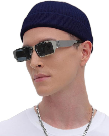 ROYBENS Thin Swag Wool Short Fisherman Beanie for Men Women, Knit Cuff Trawler Beanie Watch Hat, Soft Spring Fall Skull Cap