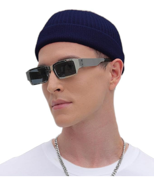 ROYBENS Thin Swag Wool Short Fisherman Beanie for Men Women, Knit Cuff Trawler Beanie Watch Hat, Soft Spring Fall Skull Cap