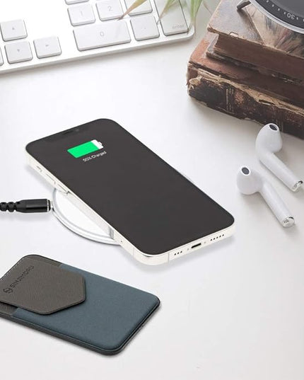 Sinjimoru Privacy Cover Magnetic Card Holder, Magnetic Phone Wallet Stick on as Credit Card Holder for MagSafe Compatible with iPhone 16 15 14 13 12 Series. M-Flap