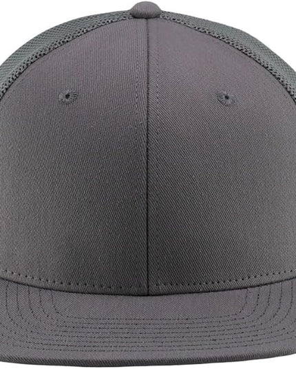 Flat Bill Snapback Mesh Hats | Fits OSFM & XXL Big Head | Blank Solid Color Adjustable Trucker Hat for Men