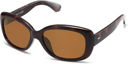 SOJOS Vintage Square Sunglasses for Women Polarized UV Protection Havana Frame SJ2111