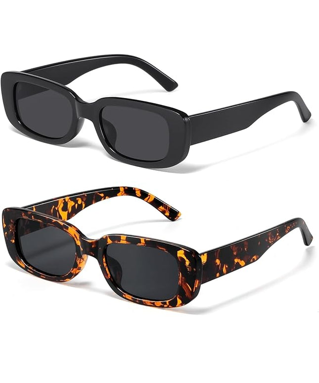 JASPIN Rectangle Sunglasses for Women Men Trendy Y2k Retro 90s Sun Glasses UV Protection Cool Square Frame