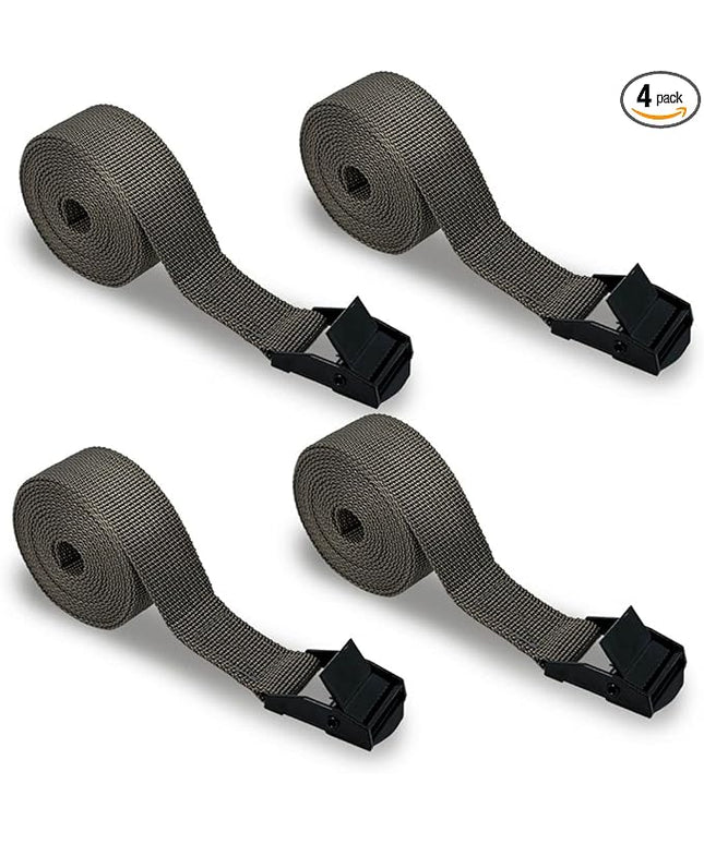 Trail Camera Straps, Game Cam Mounting Straps w/Durable Alloy Buckle, 6 ft. Long Hunting Utility Strap for Hanging Deer Camera Tree Stand, 25mm Width, Brown, 4-Pack